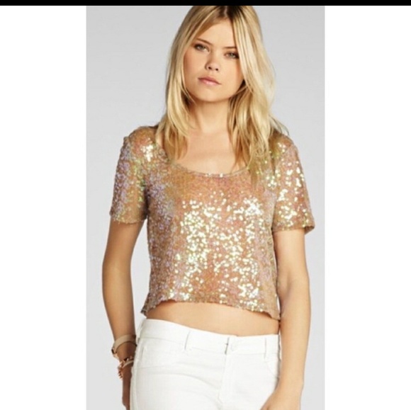 blush pink sequin top